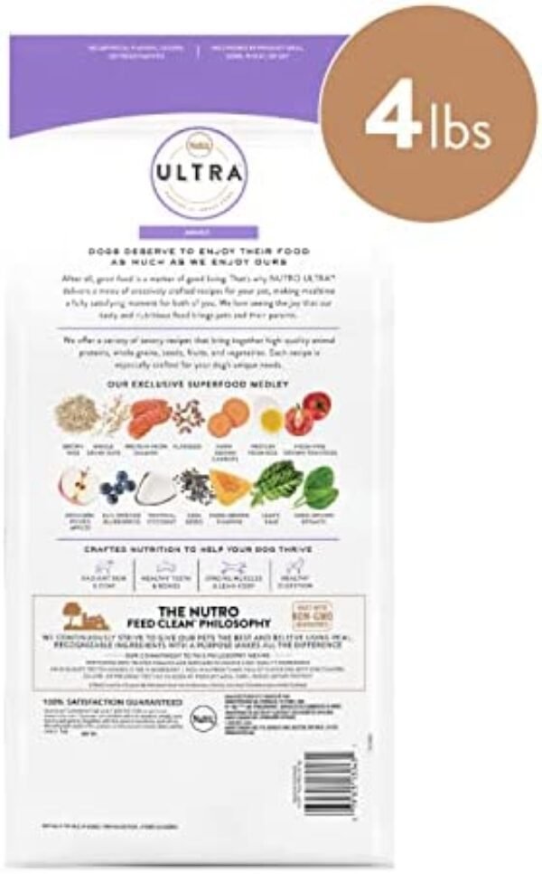 41mUMbQ5RL._AC_.jpg Nutro Ultra Adult High Protein Natural Dry Dog Food - Chicken, Lamb, and Salmon, 4 lb Bag