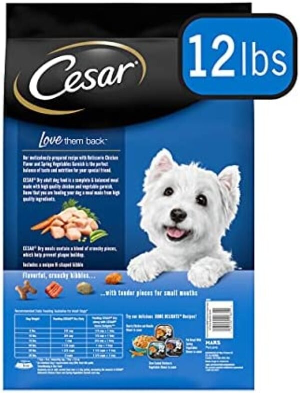 41GQ5760gVS._AC_.jpg CESAR Small Breed Dry Dog Food - Rotisserie Chicken Flavor with Spring Vegetables Garnish