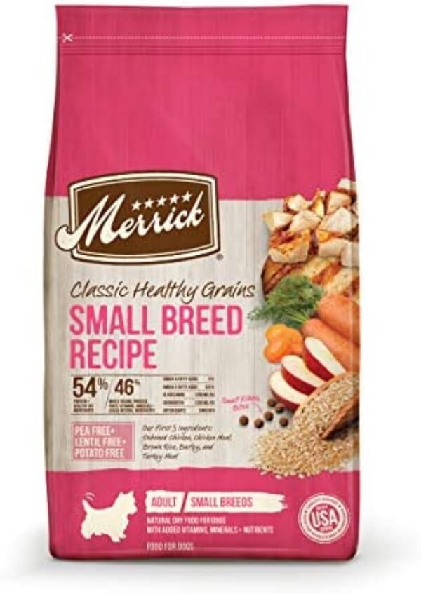 41OPFhinKKL._AC_.jpg Merrick Classic Healthy Grains Dry Dog Food Small Breed Recipe - 4.0 Lb Bag