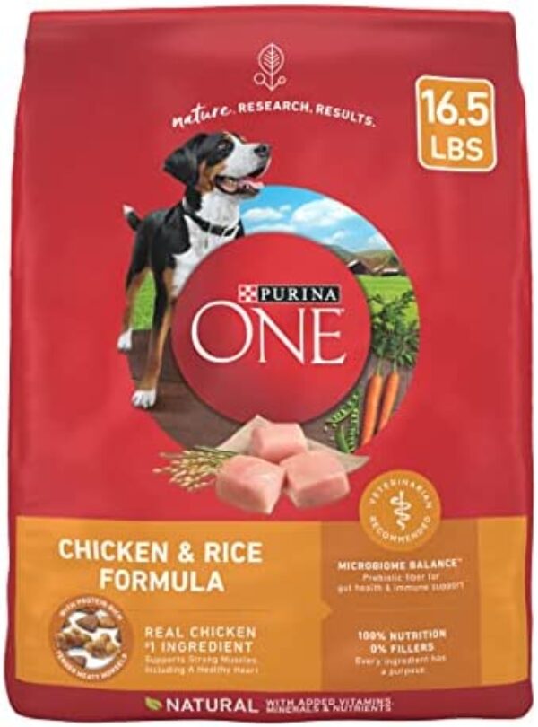 41c2ZzIWS2L._AC_.jpg Purina ONE Chicken and Rice Formula Dry Dog Food - 16.5 lb. Bag