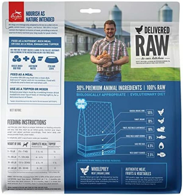 ORIJEN Freeze Dried Dog Food & Topper: Grain-Free, High Protein Nutrition