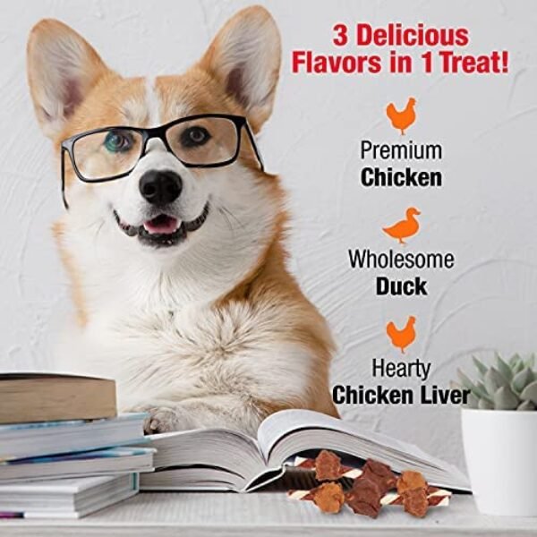 51UIXFMX3nL._AC_.jpg Good'N'Fun Triple Flavored Rawhide Kabobs for Dogs - Irresistible Treats for Your Pup