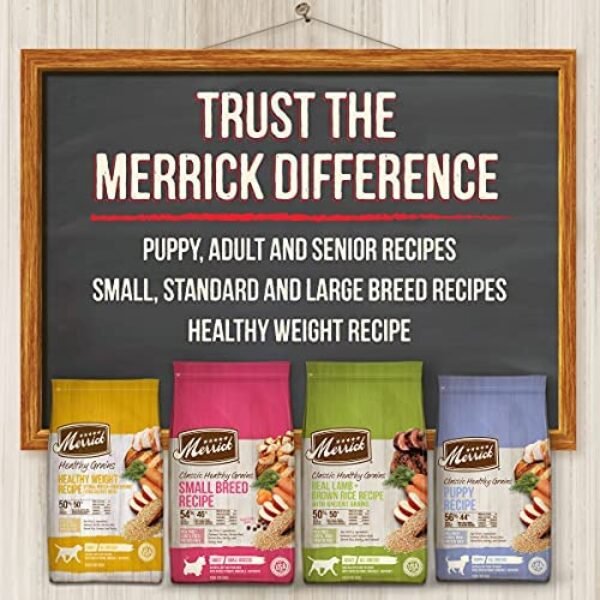 51qBrYLPzkS._AC_.jpg Merrick Classic Healthy Grains Dry Dog Food Small Breed Recipe - 4.0 Lb Bag