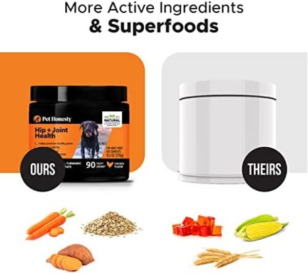 PetHonesty Hip & Joint Health: Best Dog Joint Supplement with Glucosamine, Chondroitin, MSM, and Turmeric