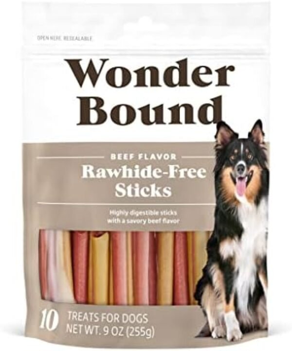 41qCASiUK5L._AC_.jpg Wonder Bound Rawhide-Free Dog Treats | Beef Sticks for Happy Dogs
