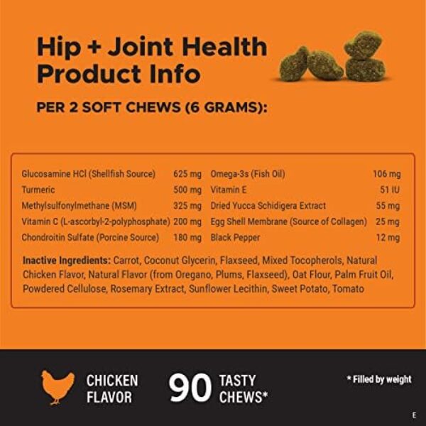 PetHonesty Hip & Joint Health: Best Dog Joint Supplement with Glucosamine, Chondroitin, MSM, and Turmeric