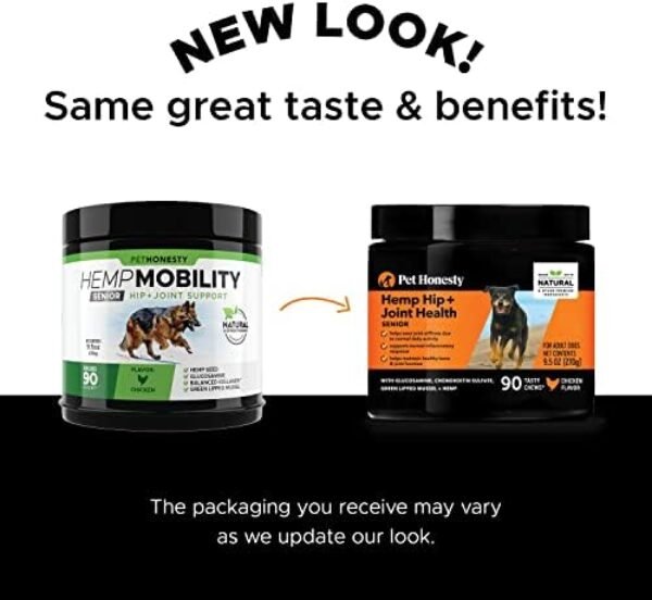 PetHonesty Senior Hemp Mobility - Hip & Joint Support for Senior Dogs (90 Chews)