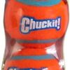 Chuckit! Dog Tennis Ball Dog Toy, Small (2 Inch Diameter) for dogs 0-20 lbs, Shrink Wrap Pack of 2