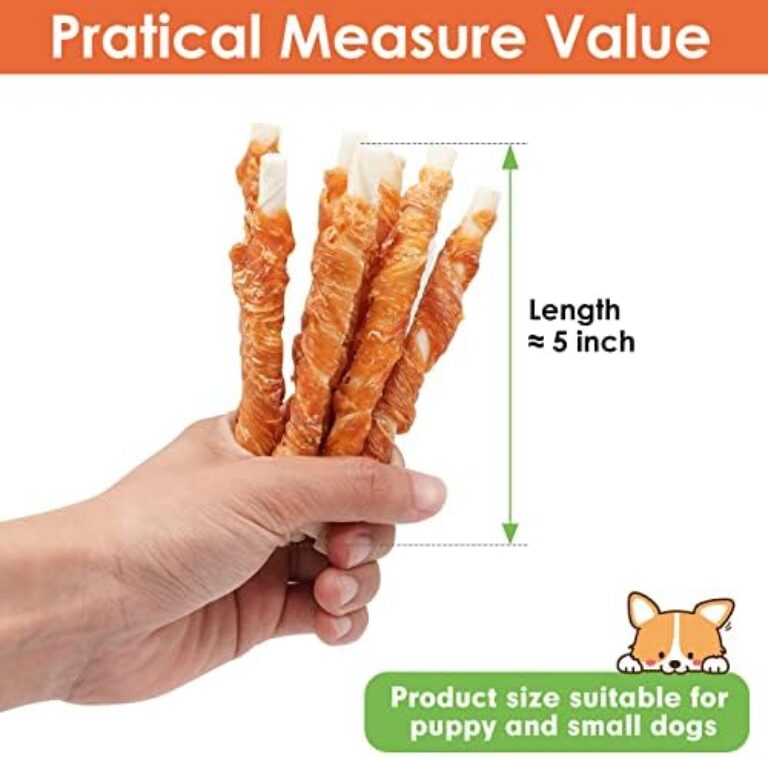 MON2SUN Dog Treats, 5 Inch Rawhide Twist Chicken Hide Sticks, Suitable for Puppy and Small Dogs, 5 Inch (Chicken, Pack of 40)