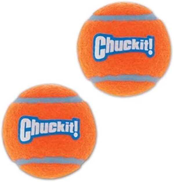 Chuckit! Dog Tennis Ball Dog Toy, Small (2 Inch Diameter) for dogs 0-20 lbs, Shrink Wrap Pack of 2