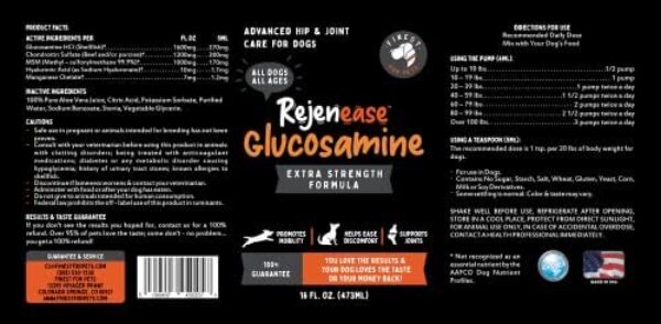 41Pqdp1pe4L._AC_.jpg Premium Liquid Glucosamine Hip and Joint Supplement for Dogs - Fast Natural Arthritis Pain Relief and Better Mobility - Extra Strength with Chondroitin MSM and Hyaluronic Acid. Made in USA 16oz.