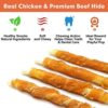 MON2SUN Dog Treats, 5 Inch Rawhide Twist Chicken Hide Sticks, Suitable for Puppy and Small Dogs, 5 Inch (Chicken, Pack of 40)