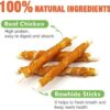 MON2SUN Dog Treats, 5 Inch Rawhide Twist Chicken Hide Sticks, Suitable for Puppy and Small Dogs, 5 Inch (Chicken, Pack of 40)