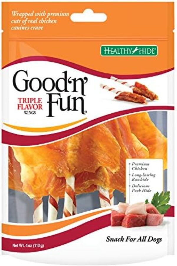 51WP6JC-33L._AC_.jpg Good 'N' Fun Triple Flavor Wings, Made with Real Meat, Treats for All Dog Sizes