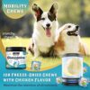 Glucosamine for Dogs, Hip and Joint Supplement for Dogs with Chicken Flavor, Anti Inflammatory, Dog's Chondroitin, Digestive Enzymes, Omega-3, Vitamin D, MSM, Calcium, Turmeric, 120 Freeze-Dried Chew
