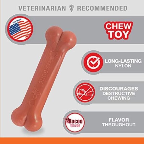 51wwyk3x0L._AC_.jpg Nylabone Power Chew Flavored Durable Chew Toy for Dogs Bacon X-Small/Petite (1 Count)