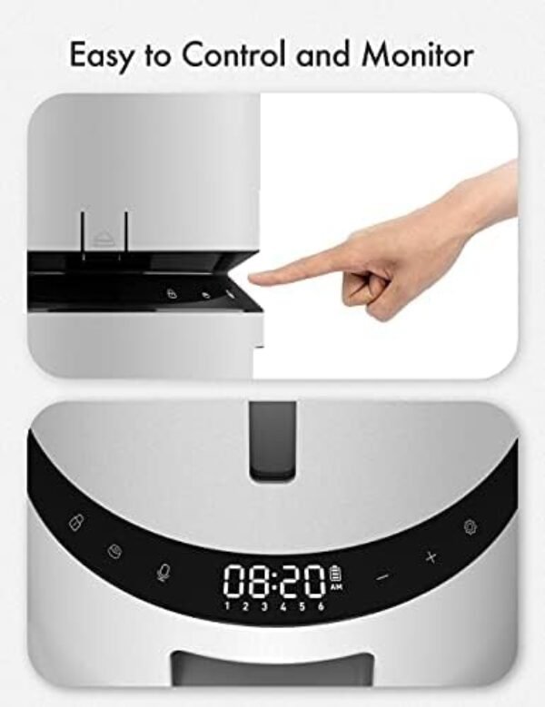 41LsqajQxnL._AC_.jpg PETLIBRO Automatic Cat Food Dispenser, Automatic Dog Feeder with Freshness Preservation, Timed Cat Feeders for Dry Food, Up to 50 Portions 6 Meals Per Day, Granary Pet Feeder for Cats/Dogs,White