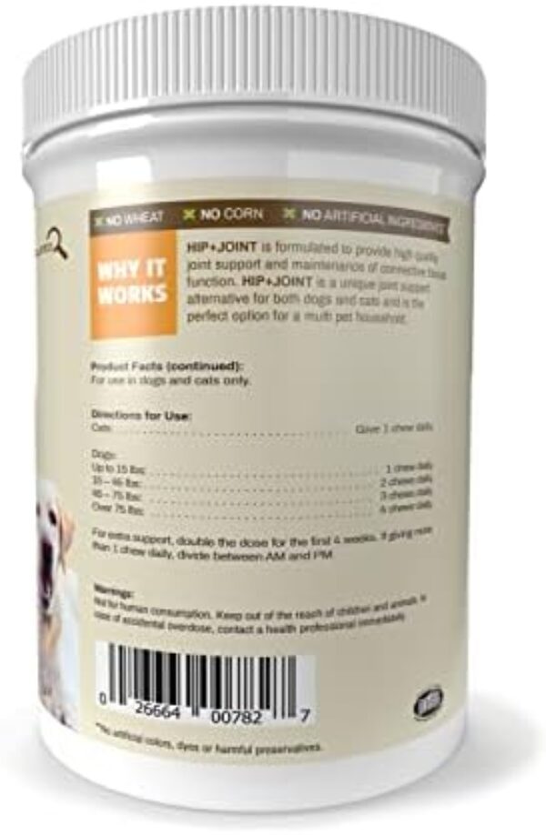 Pet Naturals Hip and Joint Supplement - Glucosamine, Chondroitin, MSM - Duck Flavor (160 Chews)