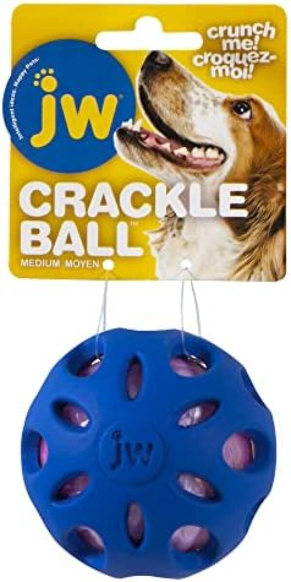 Petmate Crackle Heads Crackle Ball Crunchy Noise Chew Fetch Toy for Dogs Assorted Colors, Medium 3' Diameter