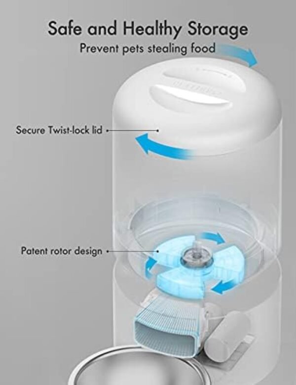 41ojDitCOaL._AC_.jpg PETLIBRO Automatic Cat Food Dispenser, Automatic Dog Feeder with Freshness Preservation, Timed Cat Feeders for Dry Food, Up to 50 Portions 6 Meals Per Day, Granary Pet Feeder for Cats/Dogs,White