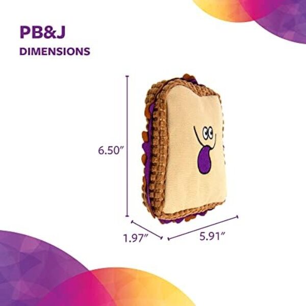 41vkj3ClNEL._AC_.jpg TrustyPup Tough 'N Fun PBJ Squeaky Plush Dog Toy, Chew Guard Technology - Tan, Medium