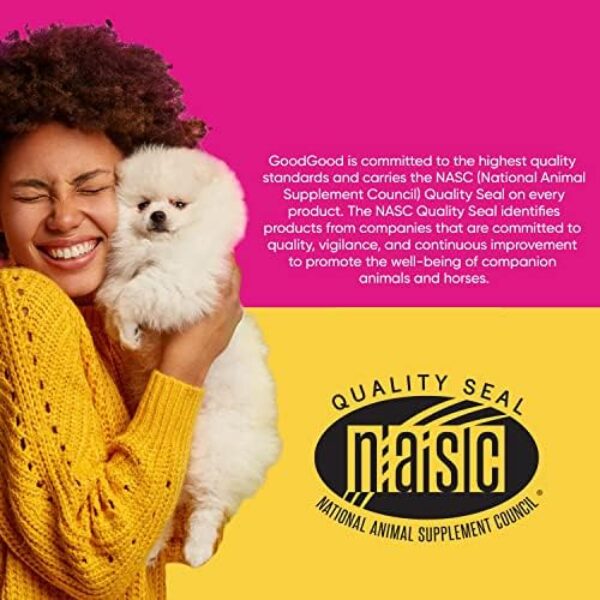 GoodGood Hip + Joint Dog Supplements; Supports Healthy Hips and Joints, Flexibility, and Mobility; Chewable Soft Treats with Glucosamine, MSM, and Turmeric; Probiotics; 90 Natural Flavor Chews