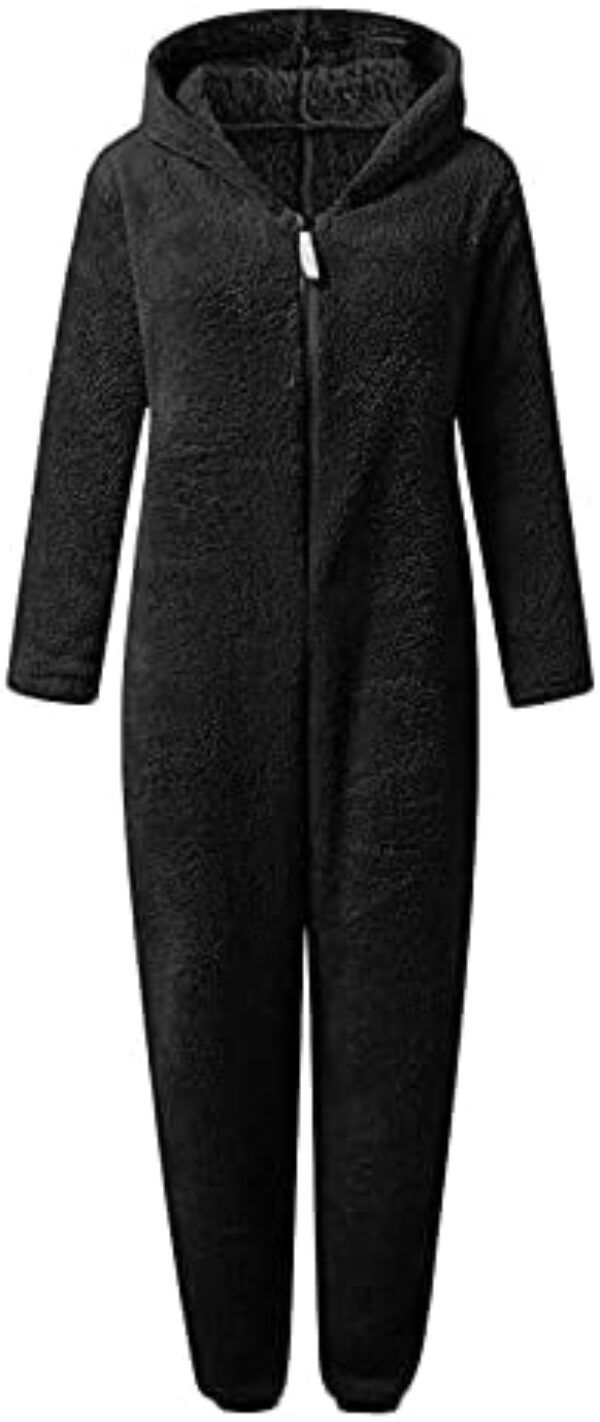 One Piece Pajamas for Women Fleece Pajamas Jumpsuit Winter Sherpa Romper Sleepwear Hoodies Jumpsuits Outfits