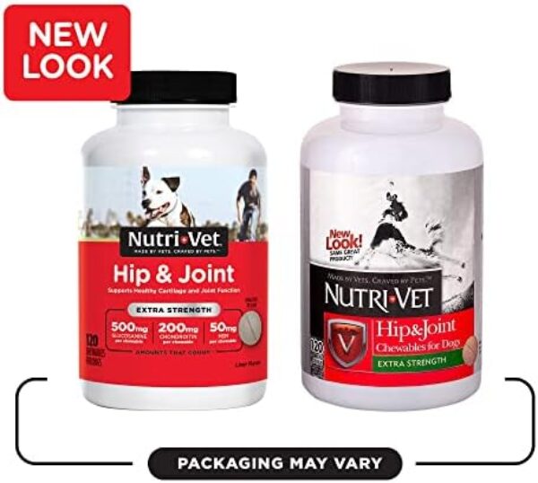 Nutri-Vet Hip & Joint Chewable Dog Supplements | Formulated with Glucosamine & Chondroitin for Dogs | 120 Count
