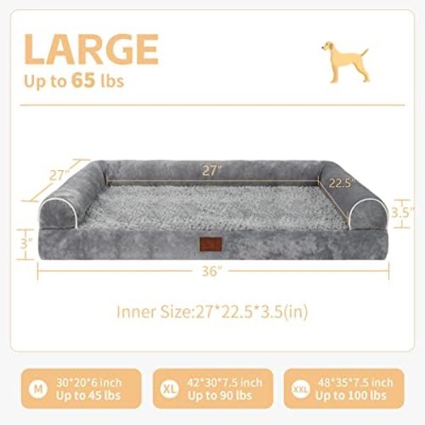 Lazy Lush Large Dog Bed, Dog Beds for Large Dogs, Dog Bed Large Washable with Removable Washable Cover, Outdoor Dog Bed, Washable Dog Bed