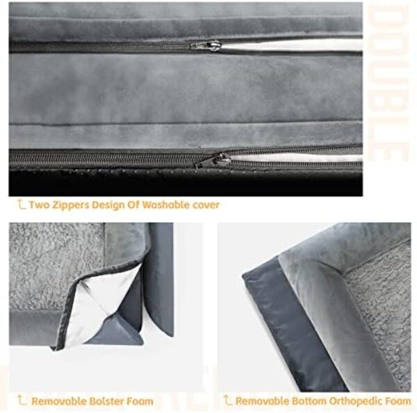 Lazy Lush Large Dog Bed, Dog Beds for Large Dogs, Dog Bed Large Washable with Removable Washable Cover, Outdoor Dog Bed, Washable Dog Bed