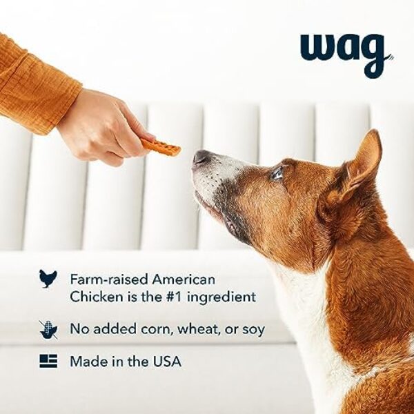 51jVXDp6KJL._AC_.jpg Amazon Brand - Wag Dog Treats Chicken and Waffle Bites 12oz