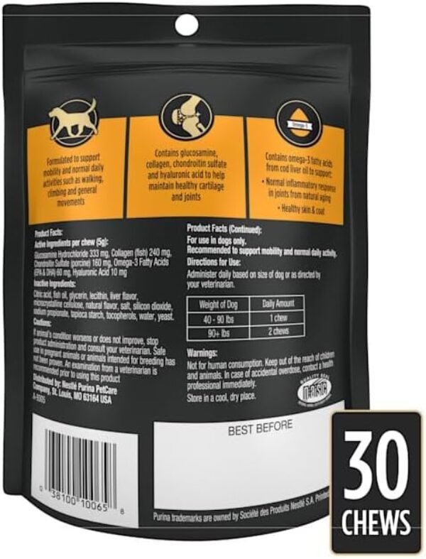 51nmeIc8WL._AC_.jpg Purina Pro Plan Veterinary Diets Joint Health Mobility Large Breed Canine Joint Supplement Chews for Dogs, Count of 30
